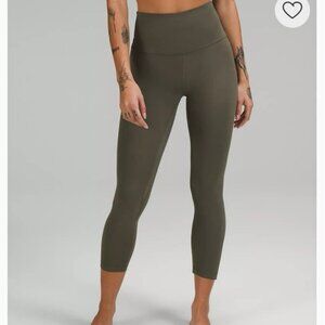 Lululemon Align High-Rise Crop 23” Leggings Dark Olive Green Size 4 Yoga Pants